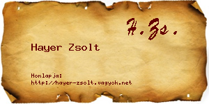 Hayer Zsolt névjegykártya
